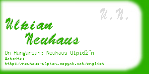 ulpian neuhaus business card